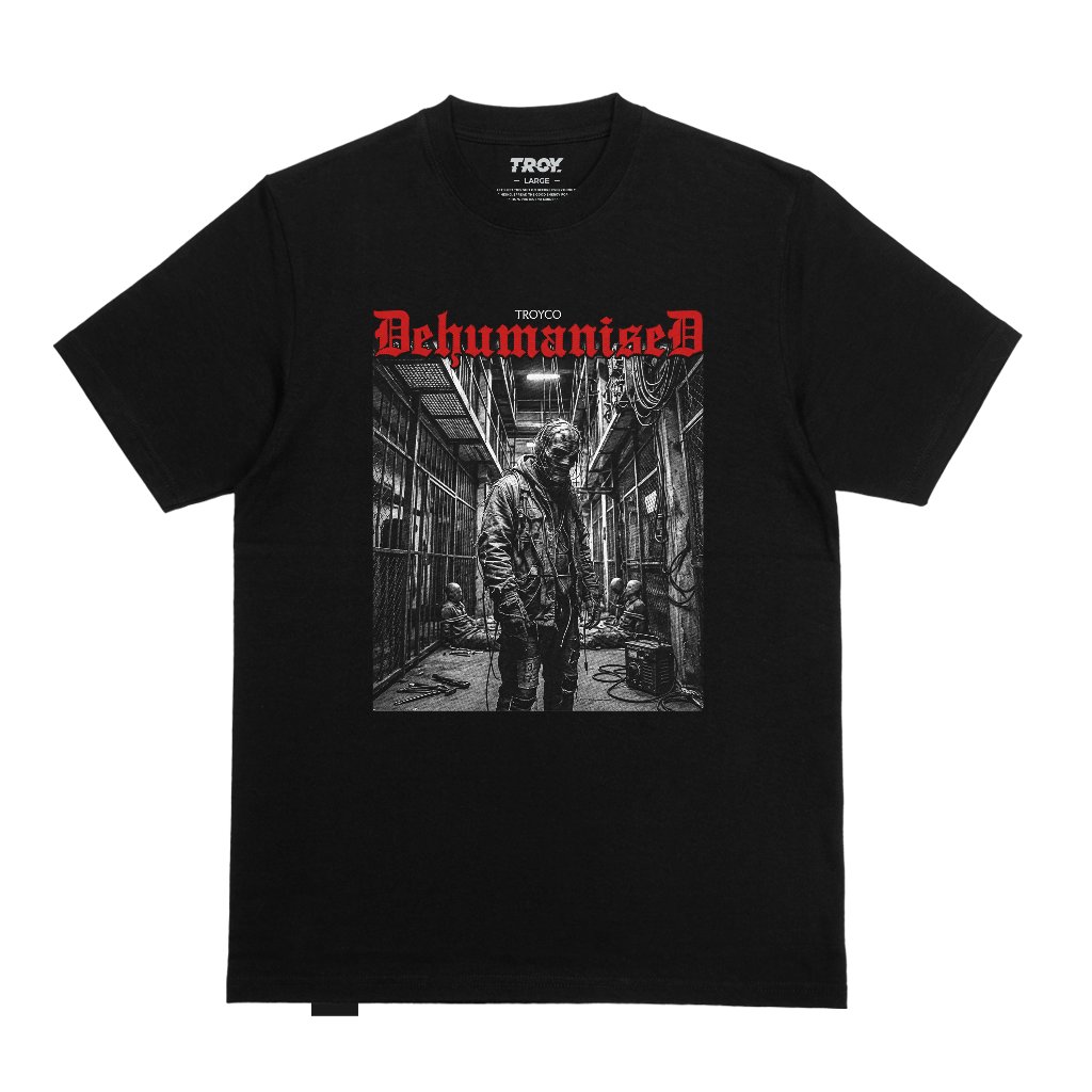 Troy Company T-Shirt Black Dehumanised - Kaos Pria Lengan Pendek Hitam MTD 3723