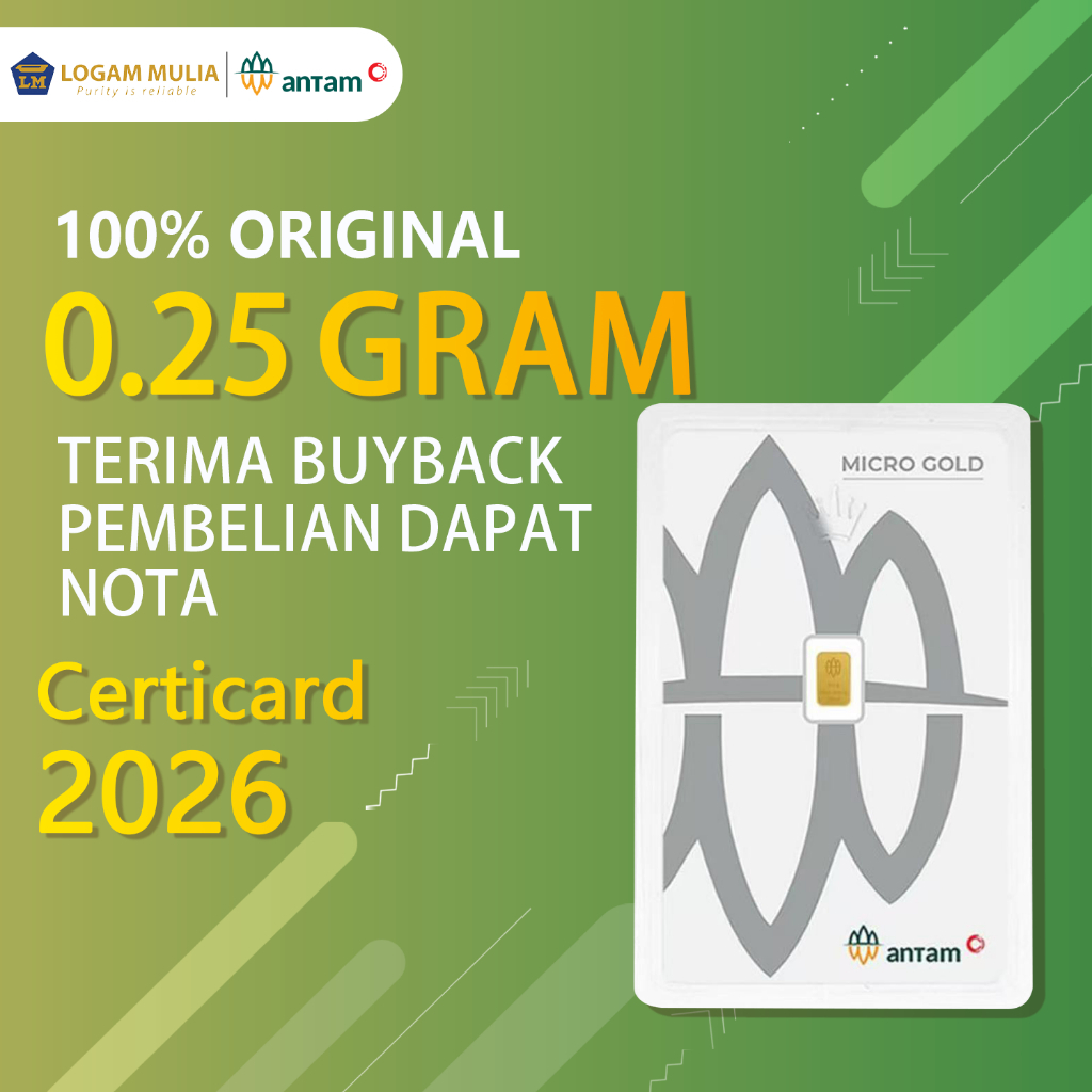 0.25 GRAM Emas Antam Logam Mulia 24K/999.9