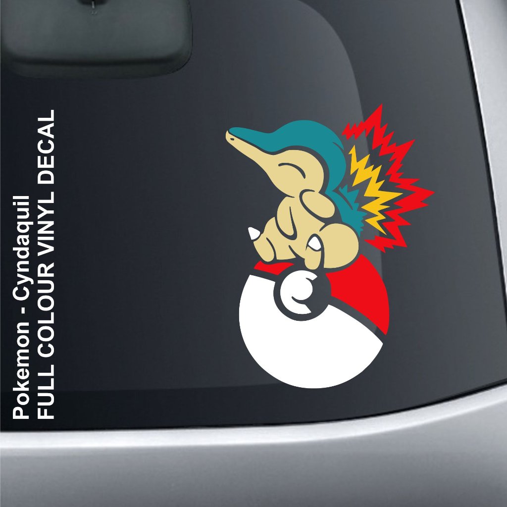 Sticker Cutting Pokemon Cyndaquil anime manga game pc ps motor mobil