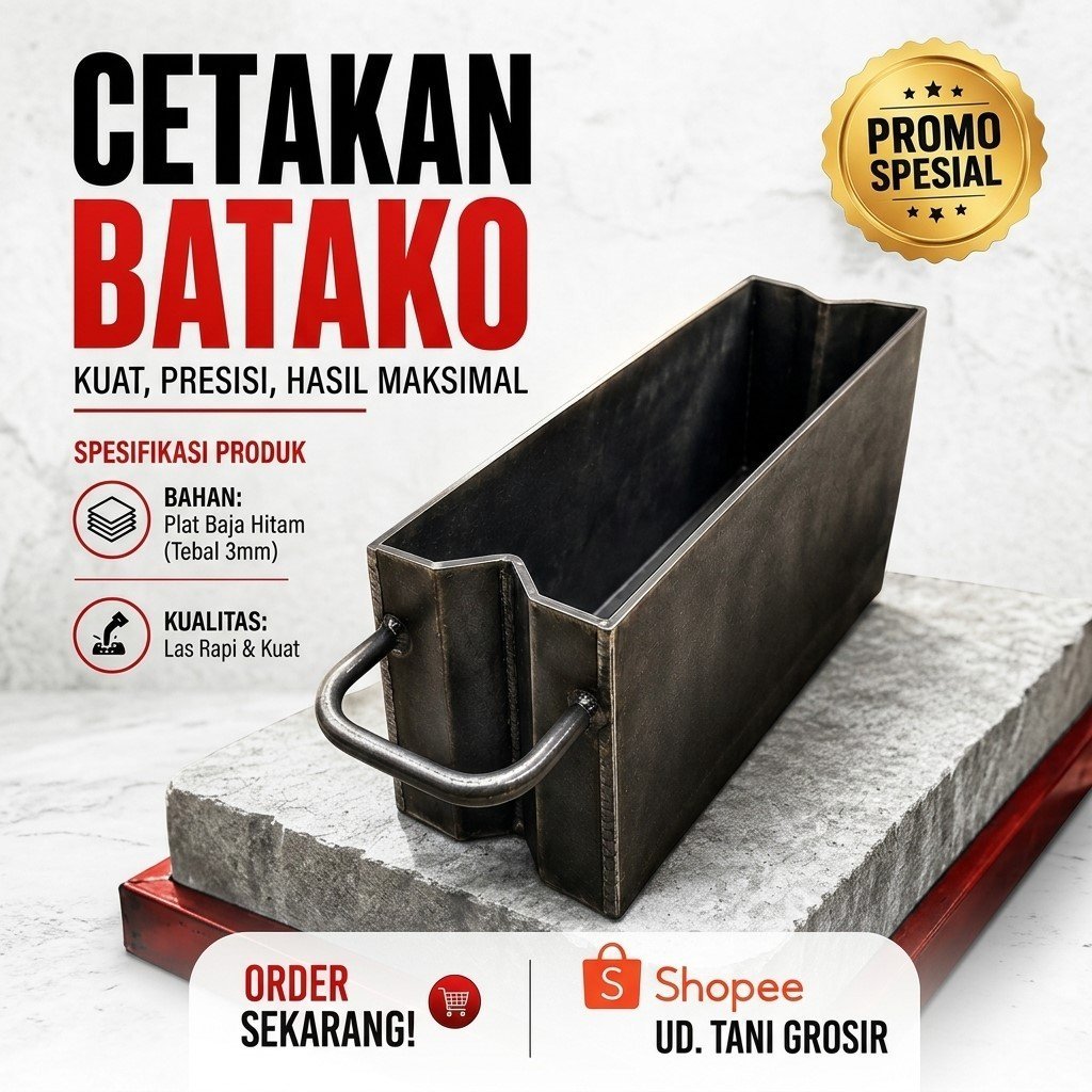Cetakan Batako Manual Plat Baja Tebal 3mm / Alat Pembuat Batako Press Cetakan Semen Hebel