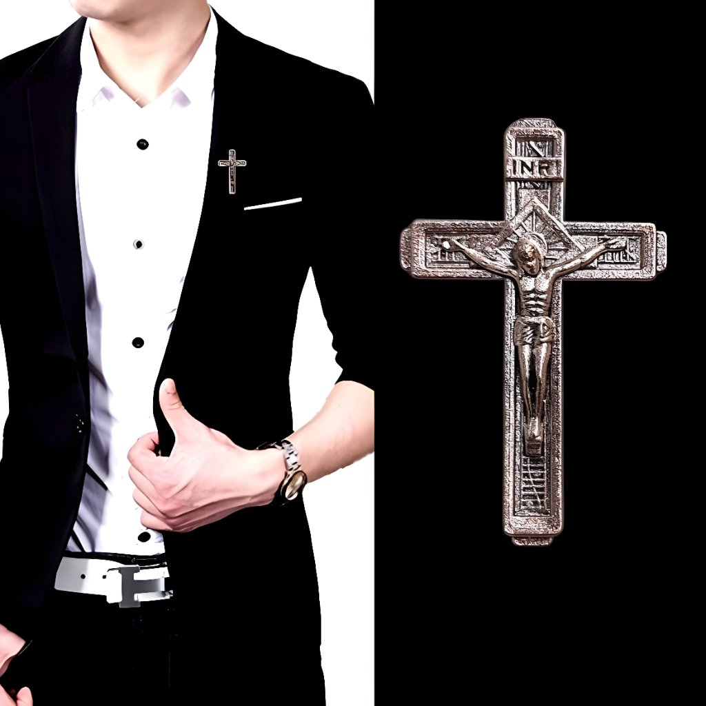 pin bros jas salib warna rosegold Metal rosegold Cross bros tuxedo kameja pria