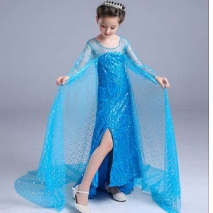 preloved gaun  Frozen Elsa Sequin Dress Anak Mewah