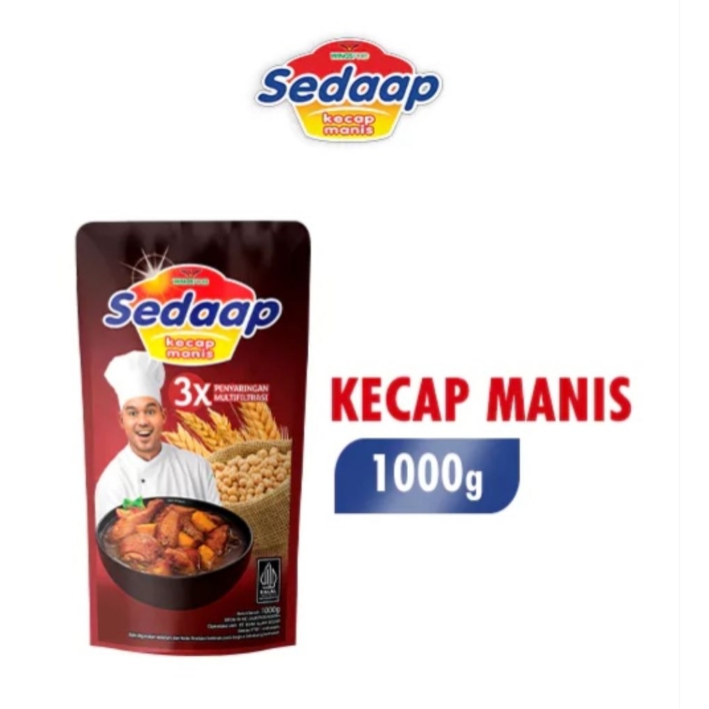 Kecap Manis Sedaap 1kg - Aroma Khas, Gurih, dan Kental - 1000g