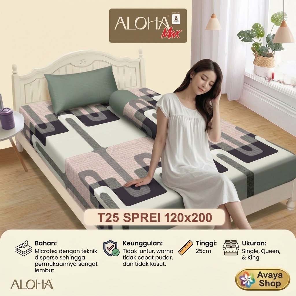 SPREI ALOHA 120x200 / SPREI ALOHA SINGLE / SPREI POLOS 120x200