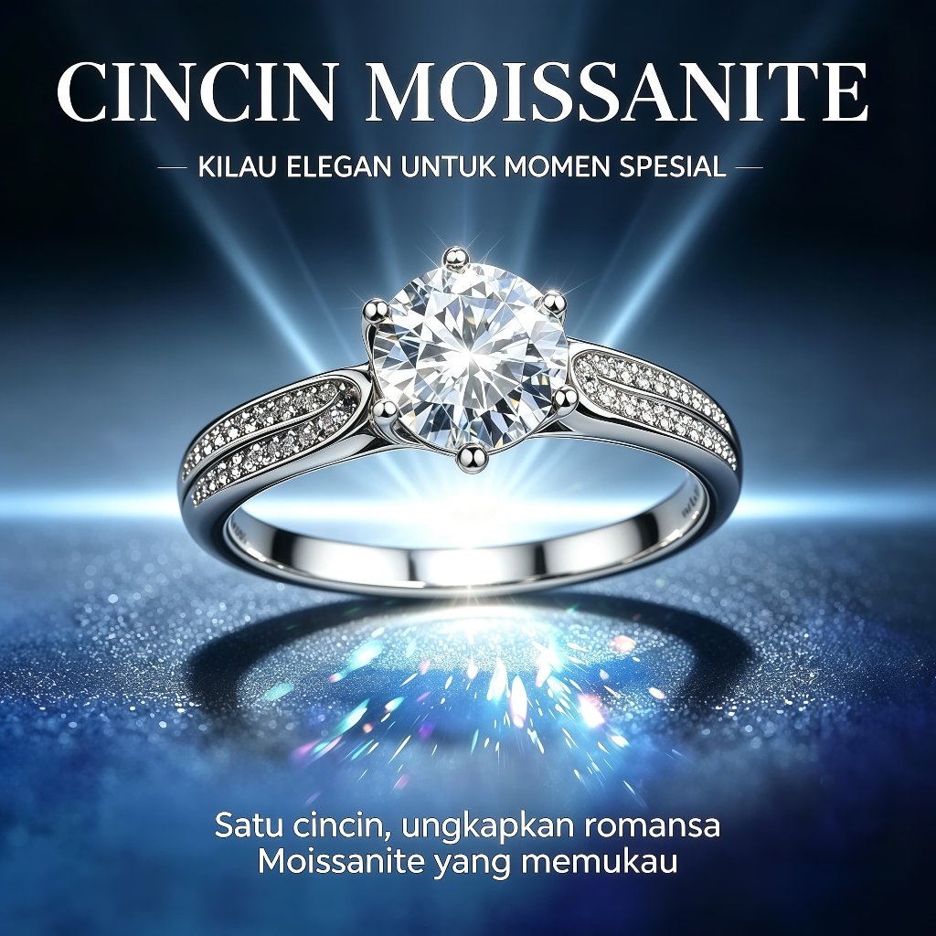 Cincin Couple Pasangan Cewek Wanita Tunangan Lamaran Hikah 1 gram asli karat Moissanite Cincin Tunan
