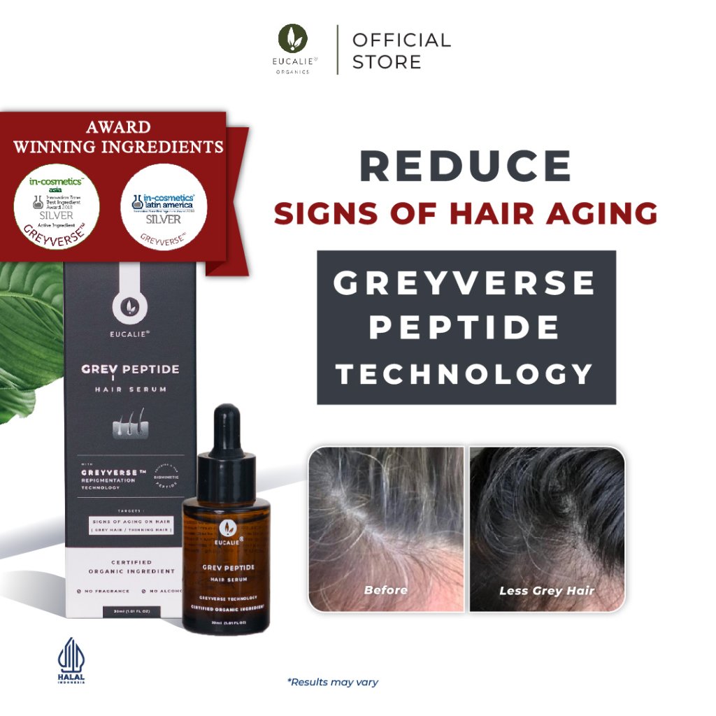 [EXCLUSIVE] Eucalie Grev Peptide Organic Grey Hair Serum untuk Uban