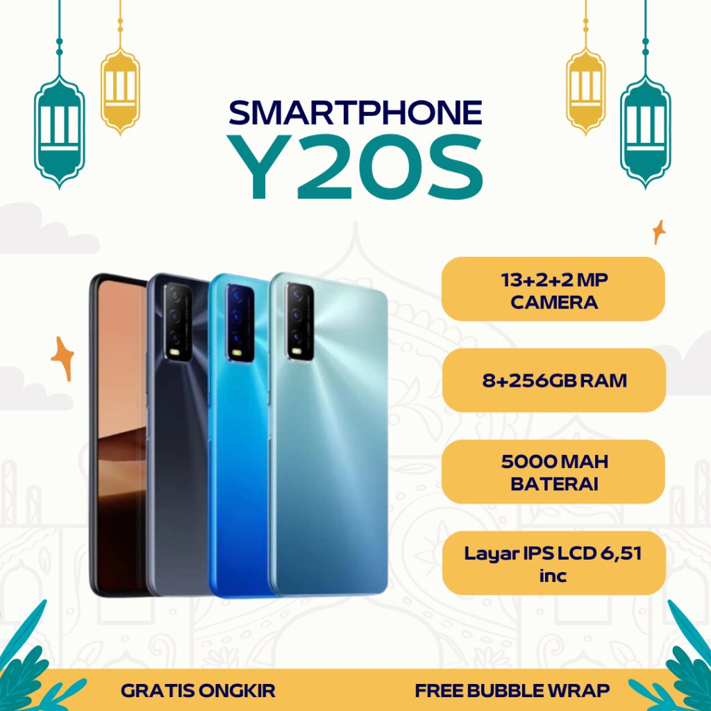 HP  ANDROID SMARTPHONE VIVO Y20s 8GB/256GB Layar 6.51 Inci, BERGARANSI 12 BULAN, BATTERAY 5000mAh