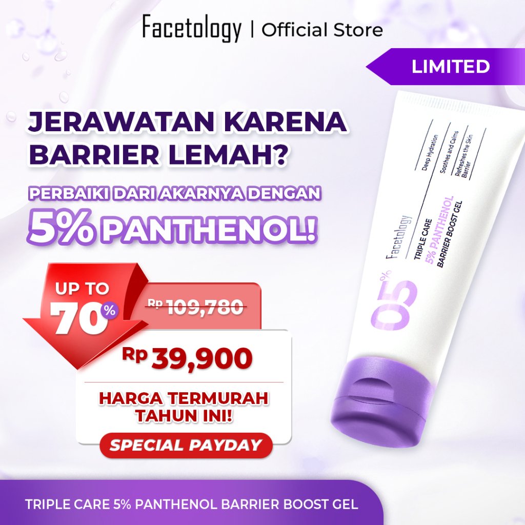 Facetology Moisturizer Triple Care 5% Panthenol Barrier Boost Gel 40gr