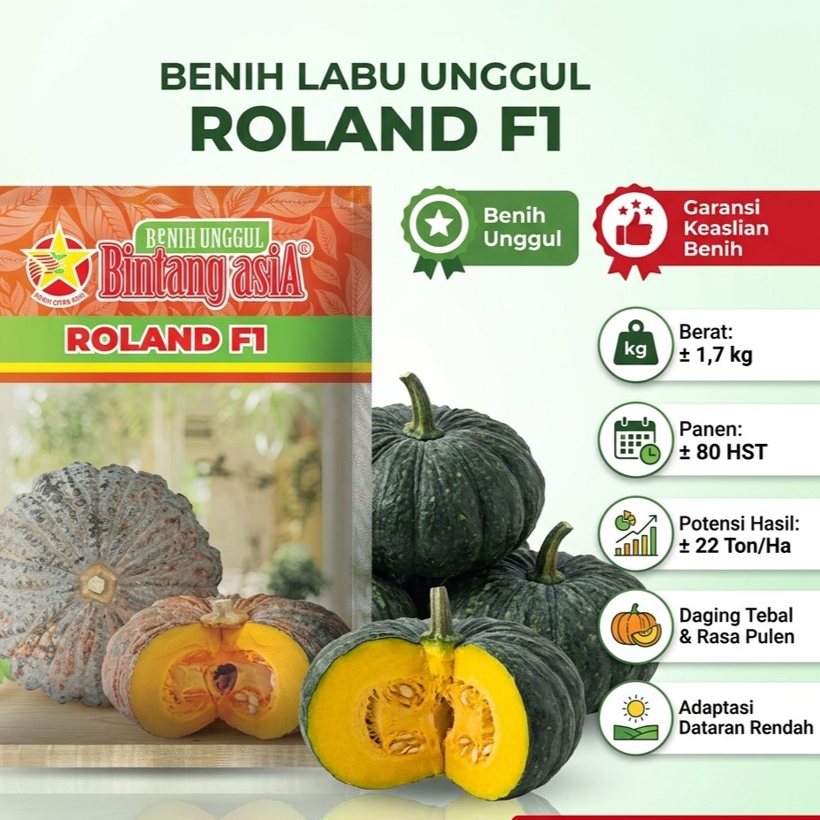 BINTANG ASIA Benih Labu Unggul ROLAND F1 20gr Produksi Tinggi
