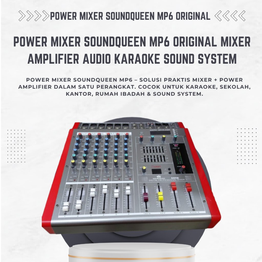 Power Mixer Soundqueen MP6 Original Mixer Amplifier Audio Karaoke Sound System