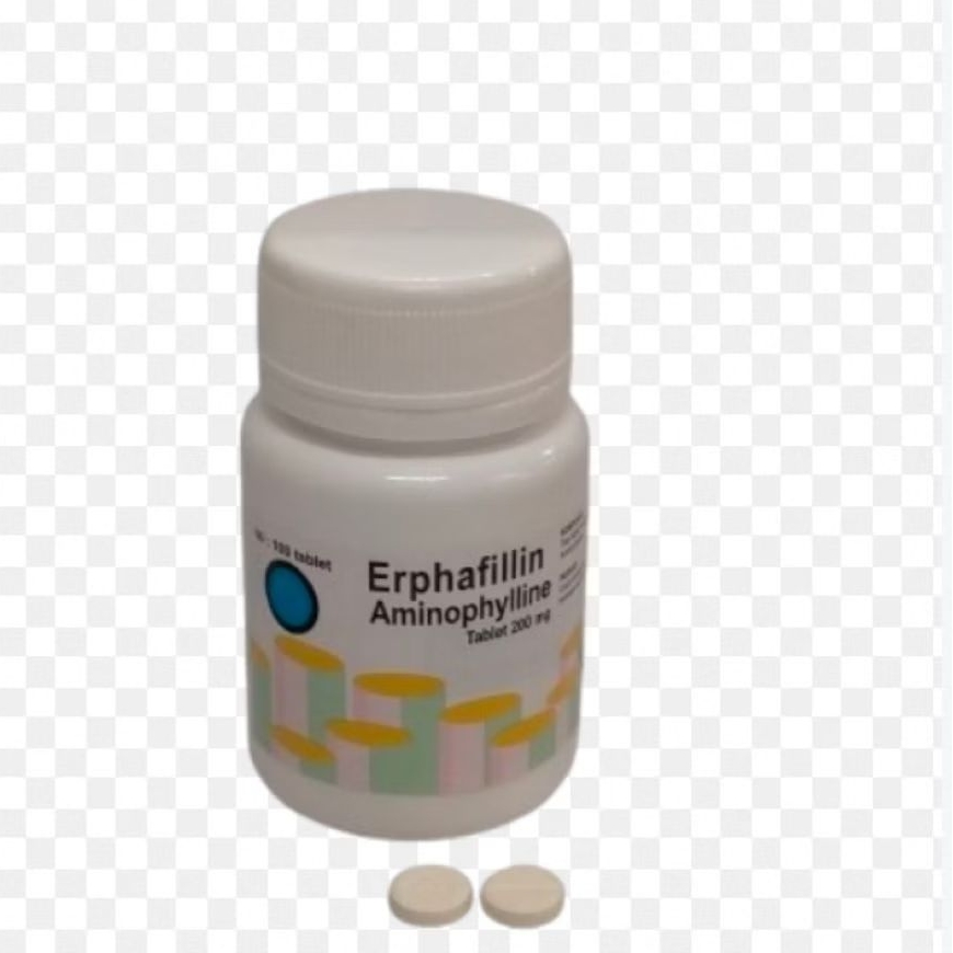 Erphafillin 200mg/aminophylline 200mg botol isi 100 tablet original