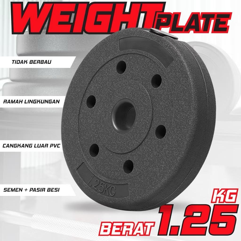 POTENCE Plate Barbel 1.25kg Piringan Plate Barbel Dumbell PVC 1.25 kg Weight Plate 1.25 kg