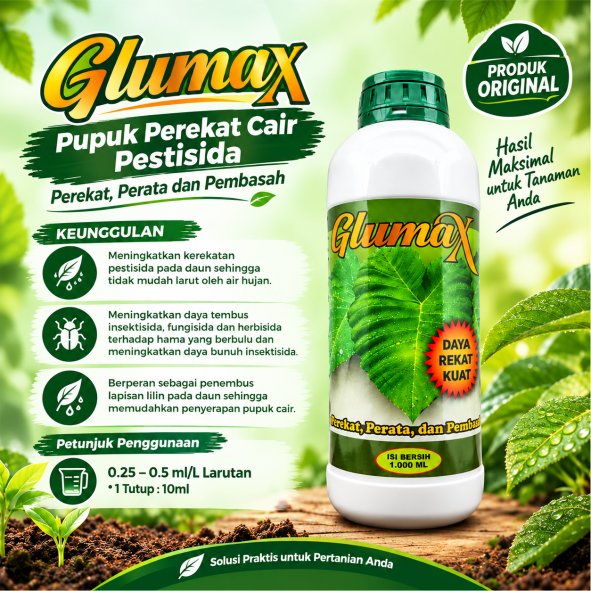 Pupuk Perekat Cair Pestisida 1 Liter GLUMAX