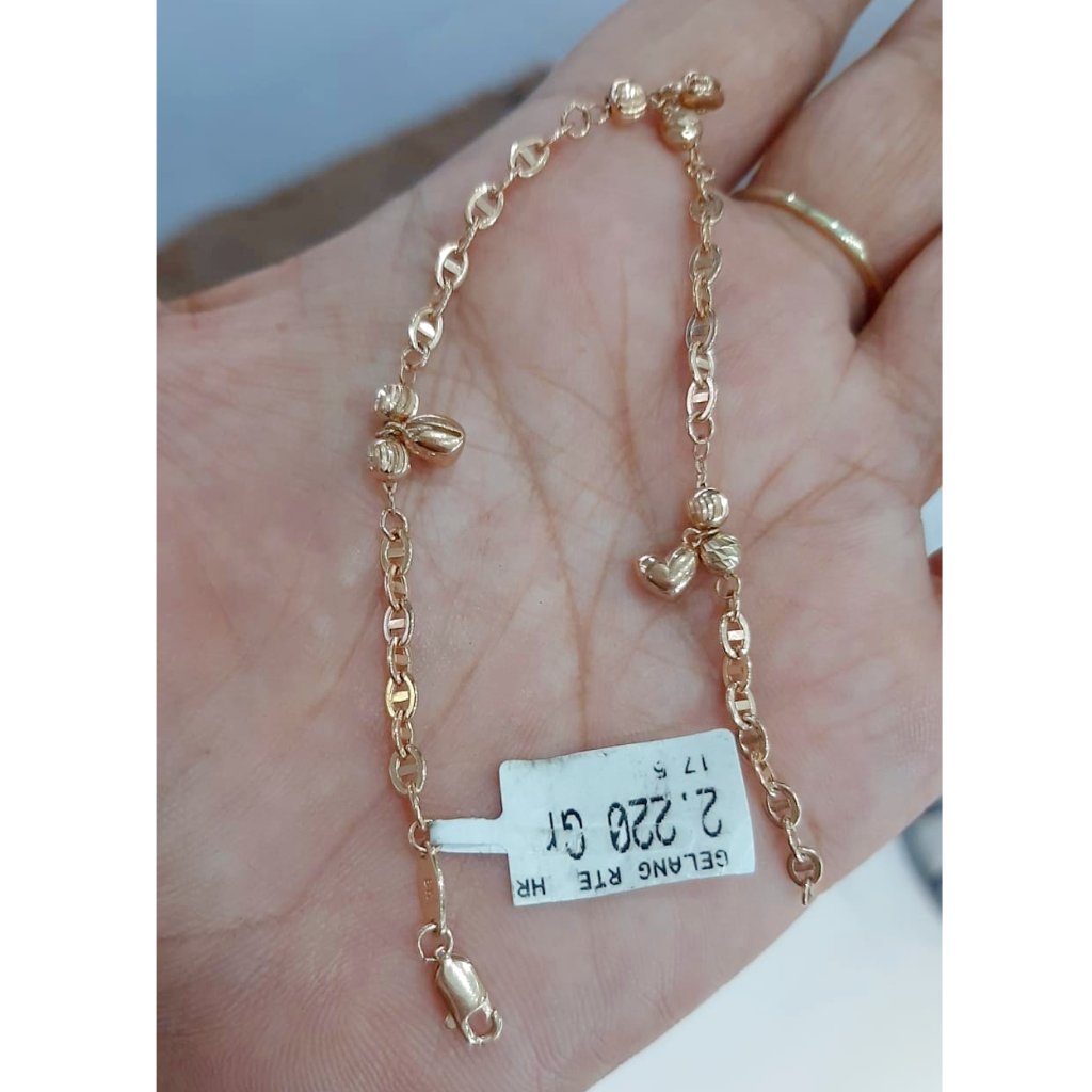 SIMPLE POLOS GELANG RANTAI OMEGA VARIASI KADAR 375 8K