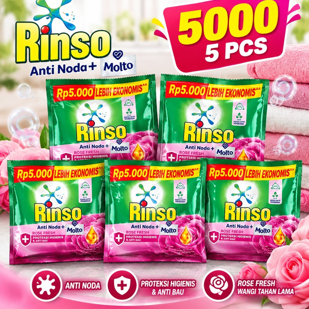 Rinso  5000 - 5pcs | Rinso 5000 detergen bubuk