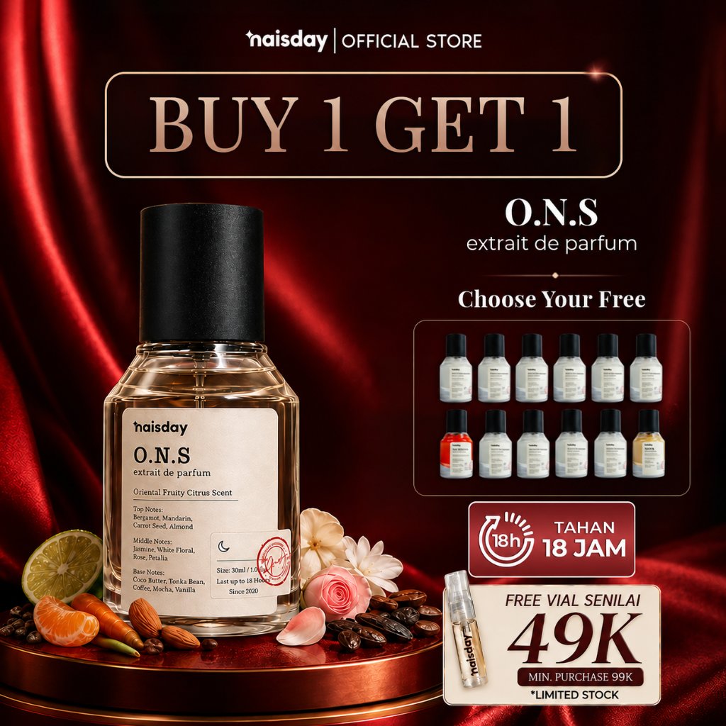[BUY 1 GET 1] NAISDAY Extrait de Parfume O.N.S – Parfum Laki-laki Wanita Unisex Extra Long Lasting M