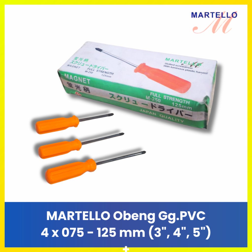 MARTELLO Obeng Gg PVC Obeng Plus Bintang 3 Inch 4 Inch 5 Inch Obeng Magnet Srewdriver Philips