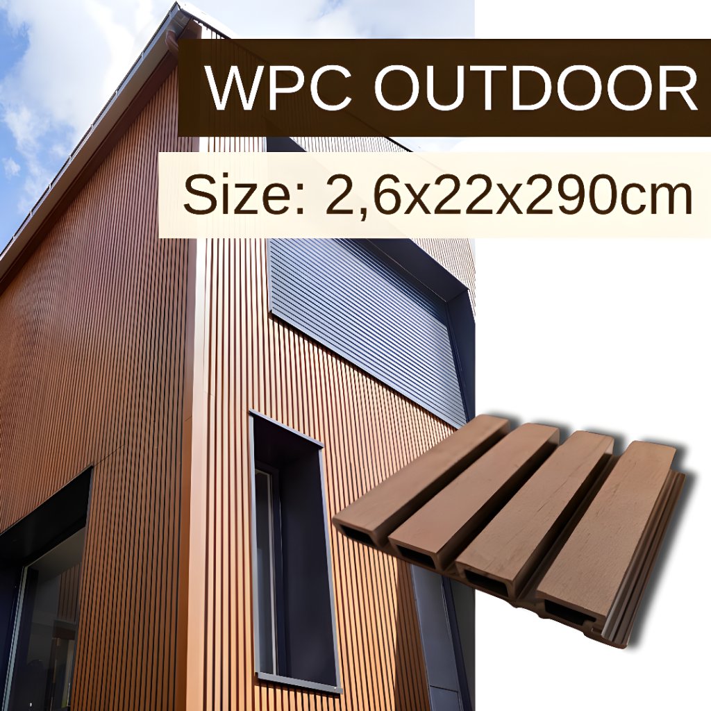 WPC WALLPANEL CLADDING OUTDOOR/ WPC OUTDOOR PAGAR EXTERIOR RUMAH MOTIF KAYU