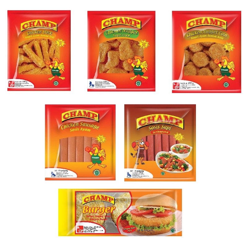Champ Frozen Food Sosis| Nugget| Bakso| Ayam Burger Paket Hemat