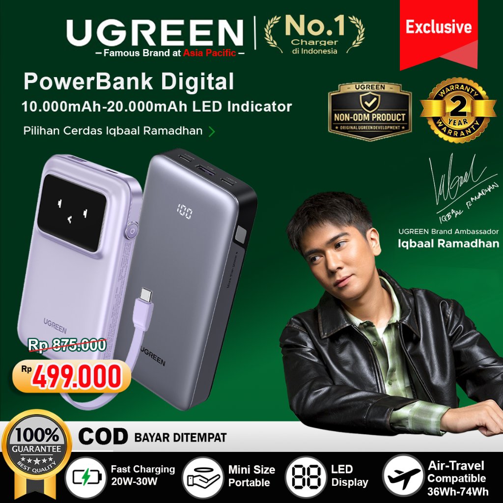 UGREEN Power Bank For Android iPhone Samsung 10.000Mah 20.000Mah PD Fast Charging 20w 22.5w