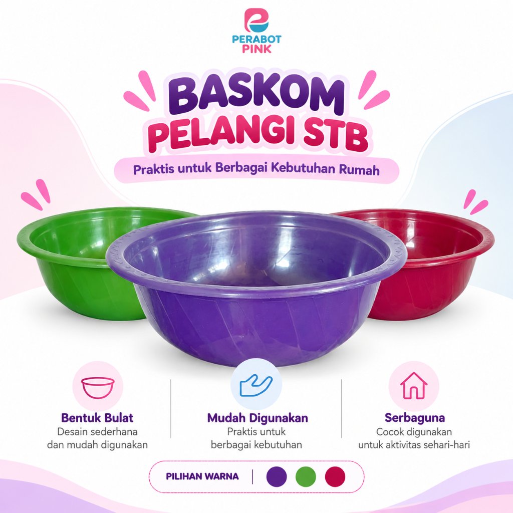 BASKOM PELANGI 12 STB / BASKOM HAJATAN PLASTIK MURAH / BASKOM KECIL / BASKOM PLASTIK TEBAL / BASKOM 