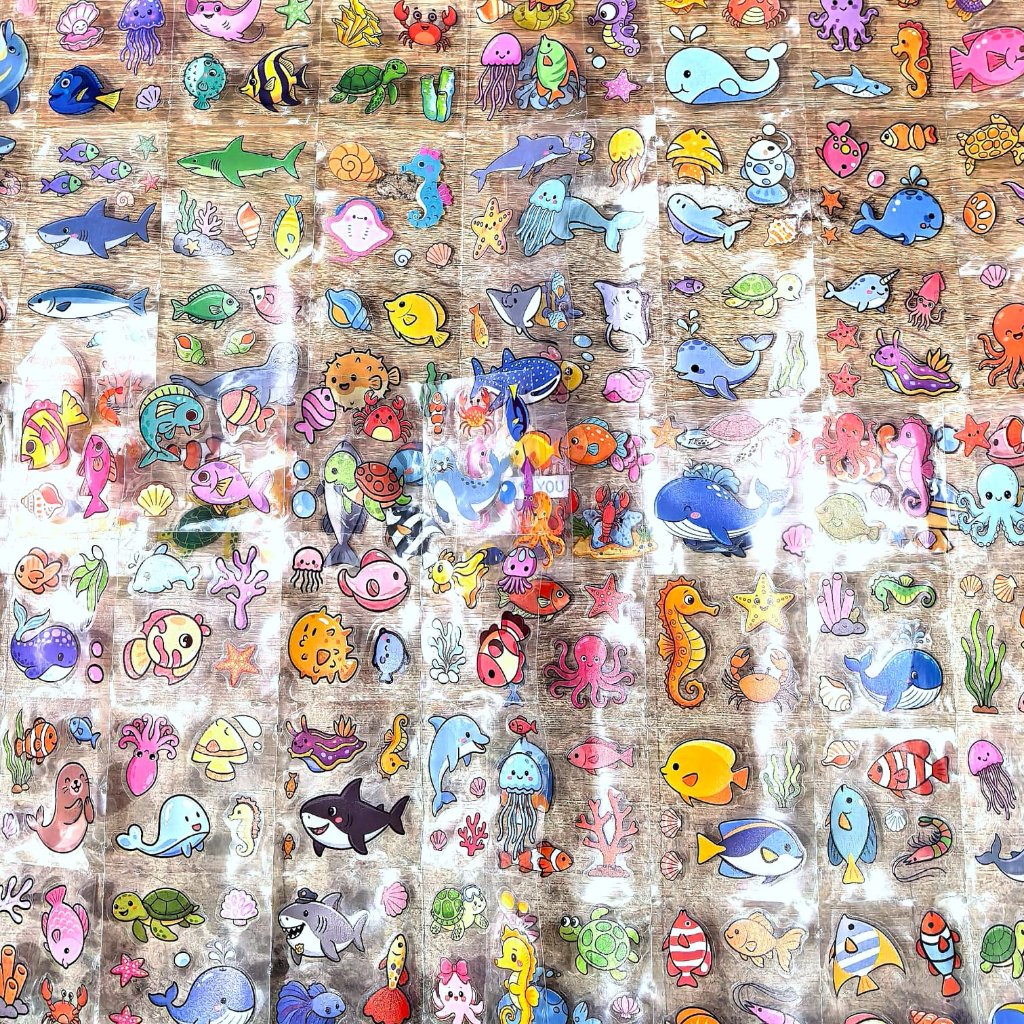 DIY STICKER HEWAN IKAN 288 PCS / Motif Nya / Tempelan LUCU Stiker Deco Gift Tema BINATANG Air Stiker