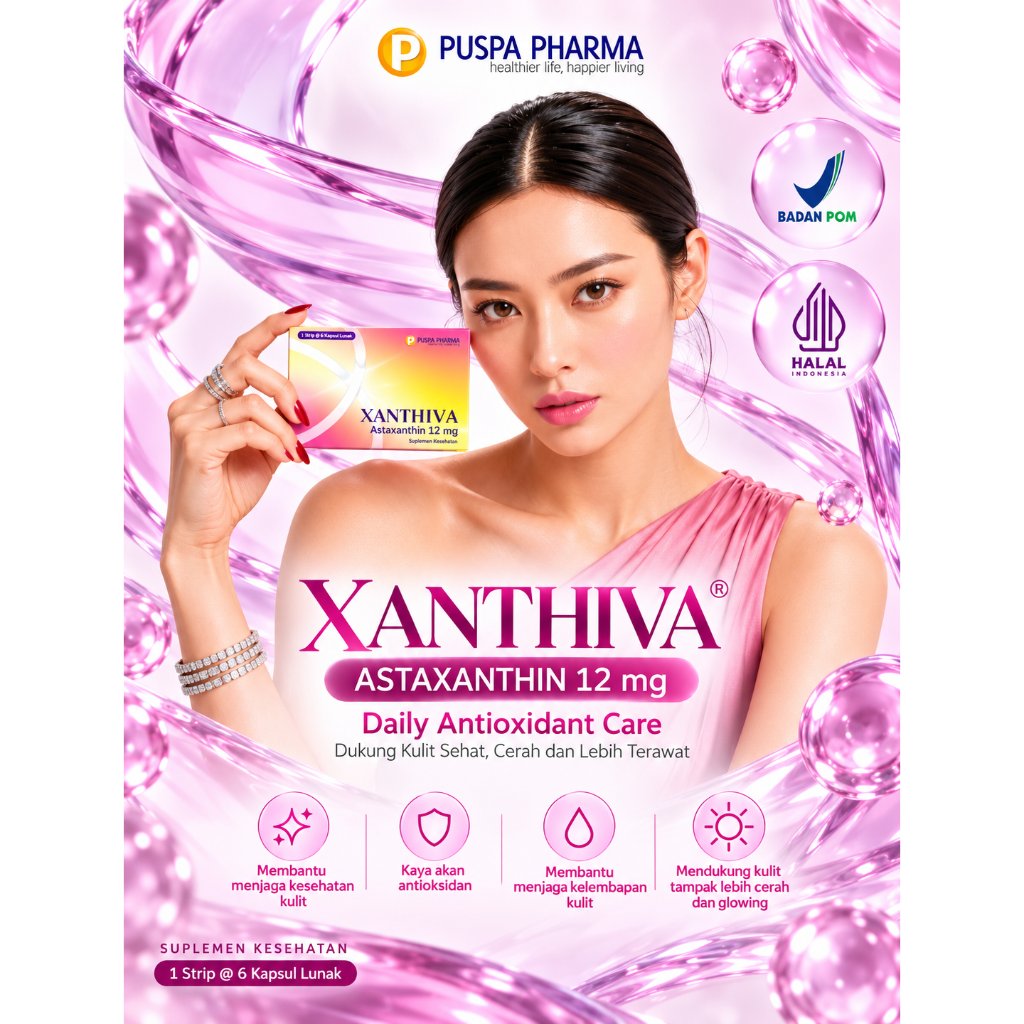 Puspa Xanthiva - Astaxanthin 12mg - 30 Kapsul/Box