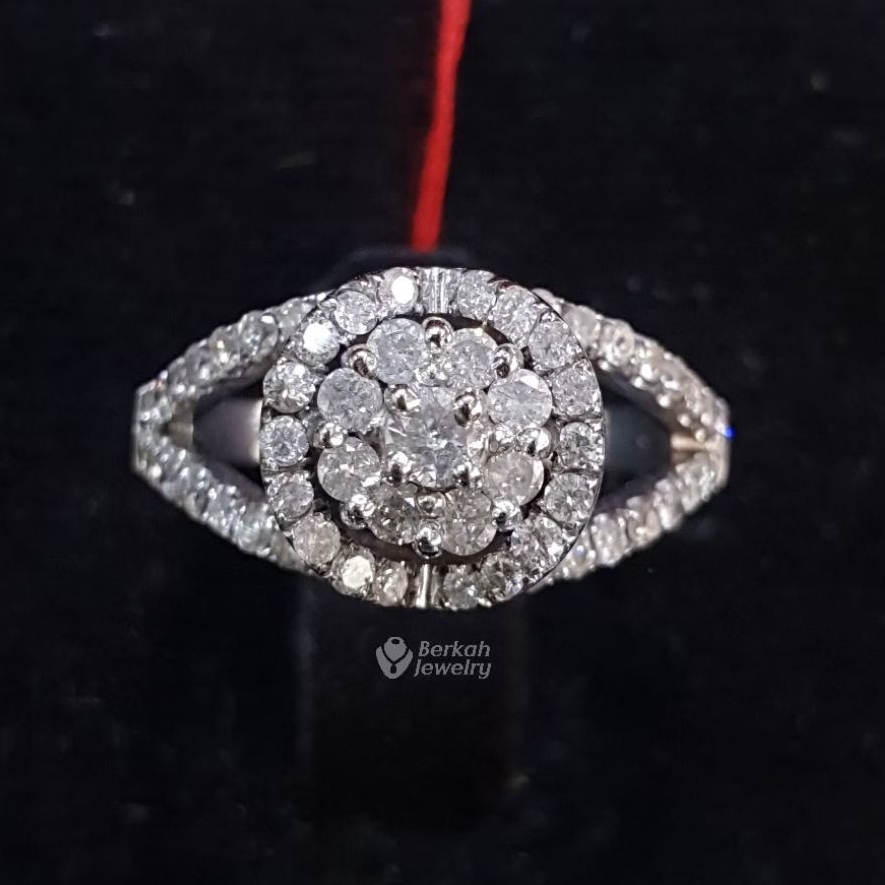 Cincin emas putih berlian asli natural diamond