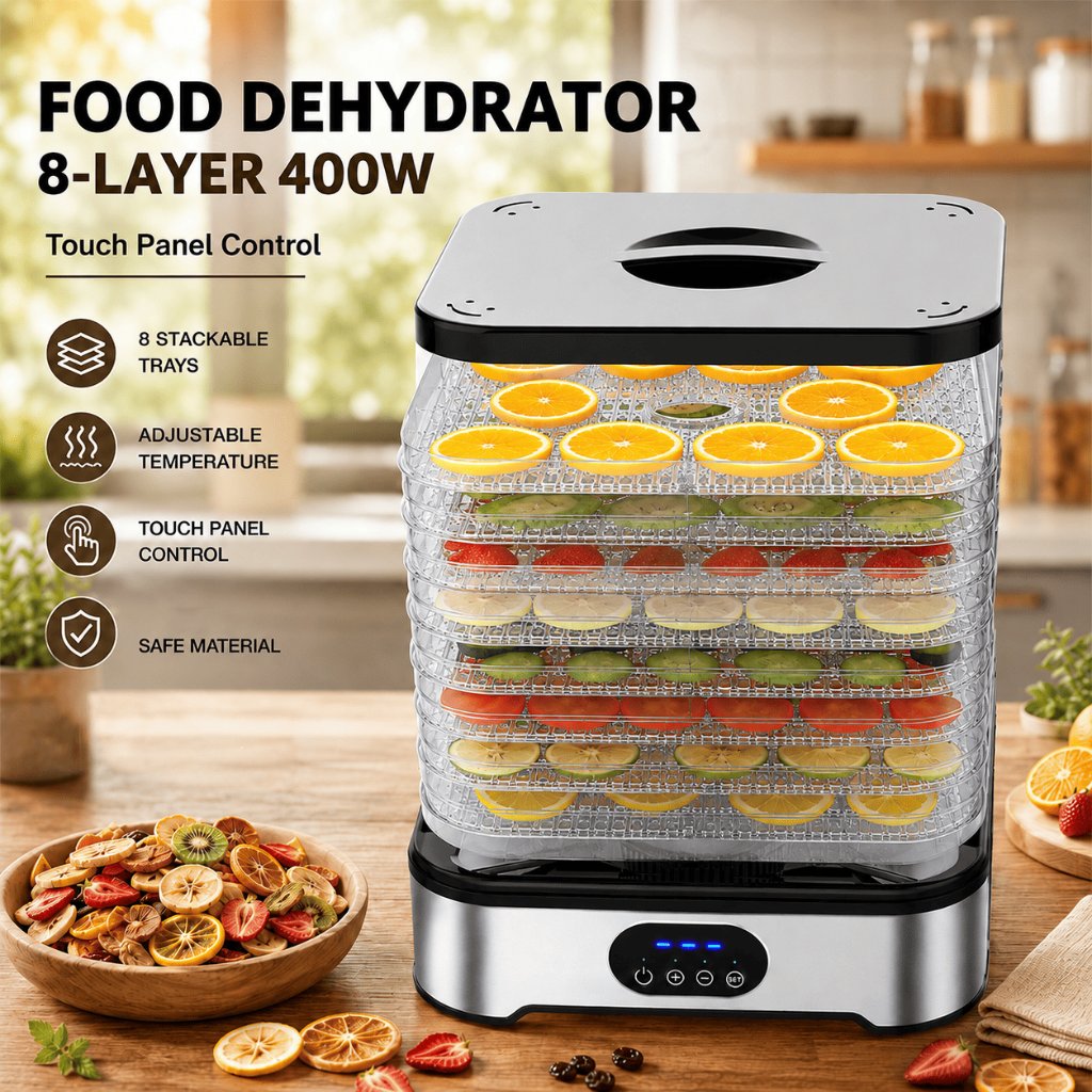 Food Dehydrator 8 Tray 400watt digital touch panel - Mesin Pengering Makanan - Pengering Buah Ikan S