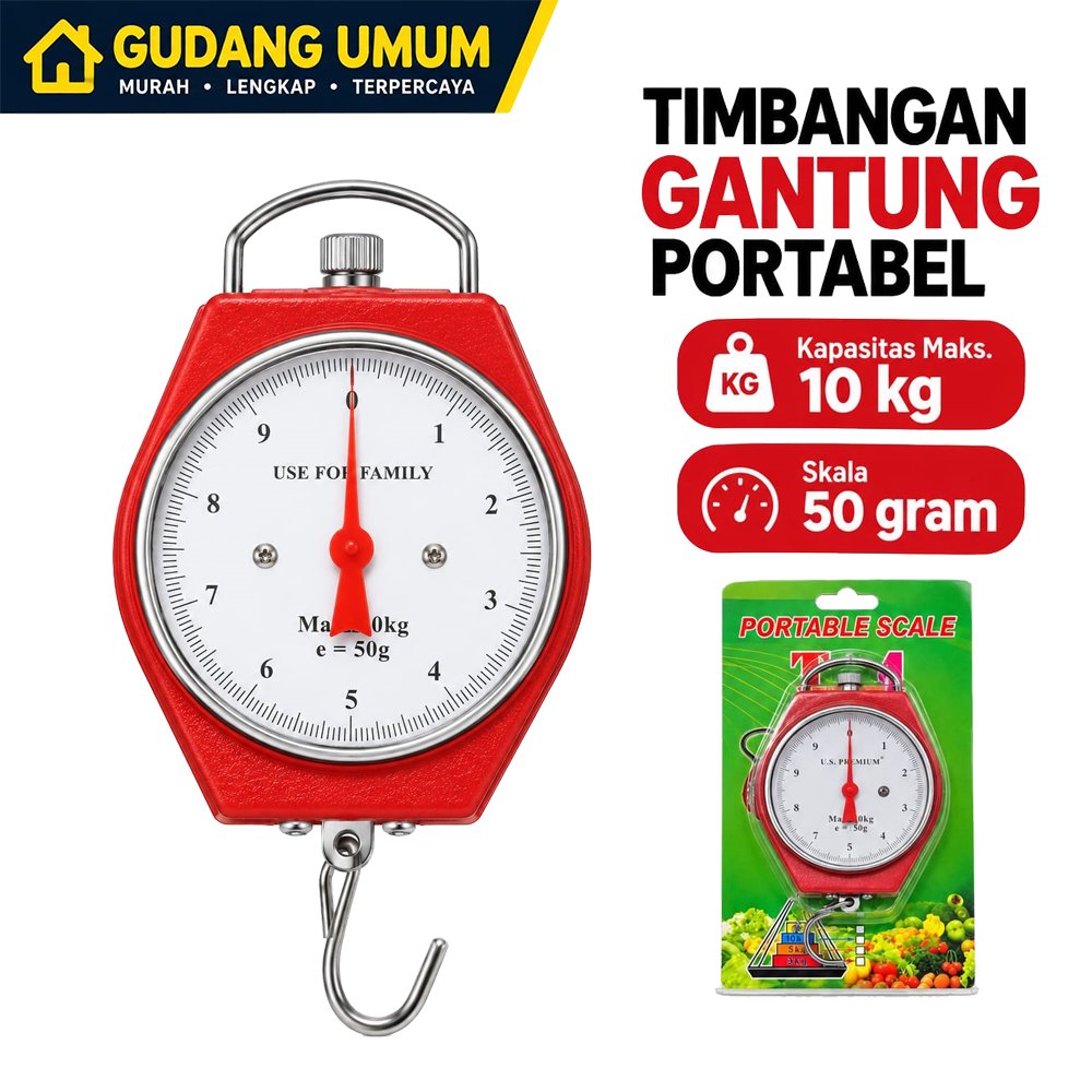Timbangan Mini 10 Kg / Timbangan Gantung / Timbangan Mini Kiloan / Timbangan Besi THC