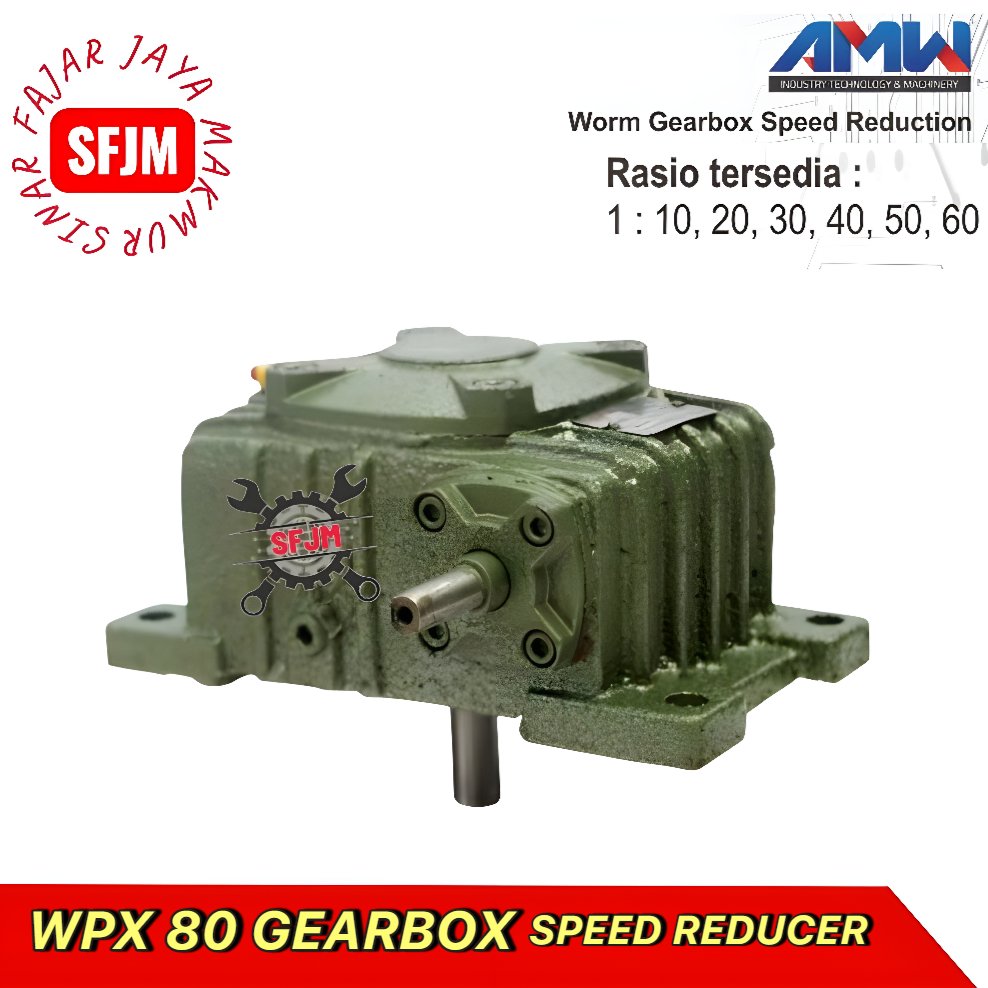 Gearbox WPX 80 Ratio 1: 10 - 60 Worm gearbox speed reducer