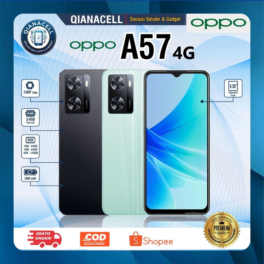 HP OPPO A57 Second RAM 4/64GB RAM 6/128GB Hp Second Normal Siap Pakai Garansi 1tahun