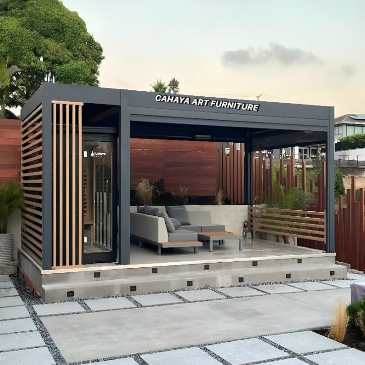gazebo pargola taman minimalis moderen kayu jati jepara | saung gazebo joglo minimalis