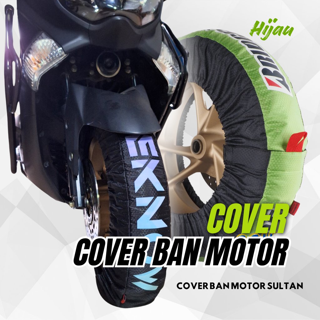Cover Ban Motor HIJAU HITAM / Sarung Ban Motor