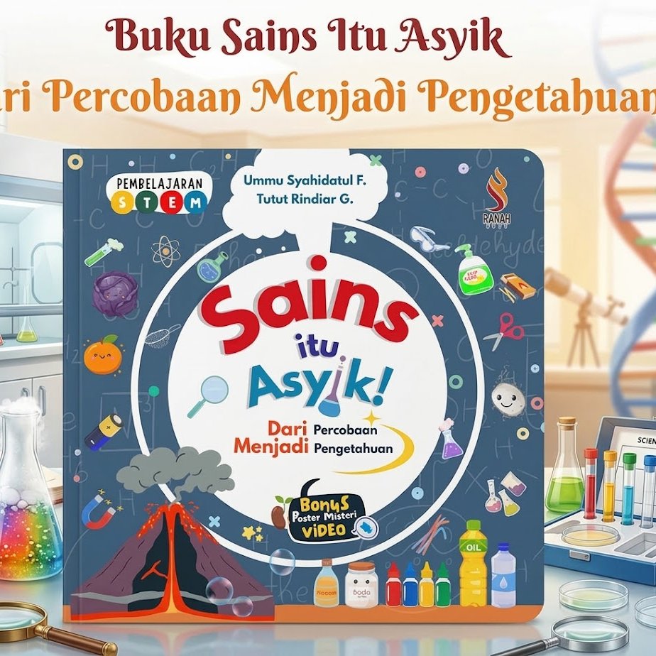 Foto Sains Itu Asyik! Dari Percobaan Menjadi Pengetahuan FULL COLOR Bonus Poster Misteri Video Buku Anak IPA - Ranah Buku