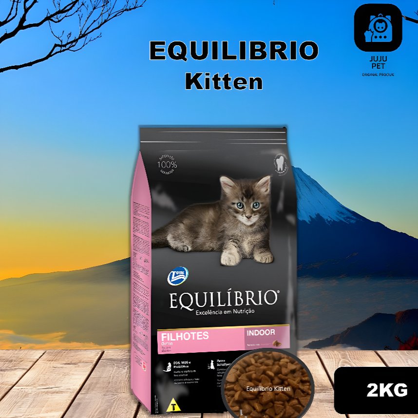 EQUILIBRIO Kitten Makanan Kucing Dukung Pertumbuhan Prebiotik Probiotik 2KG Repack Beef Chicken Fish