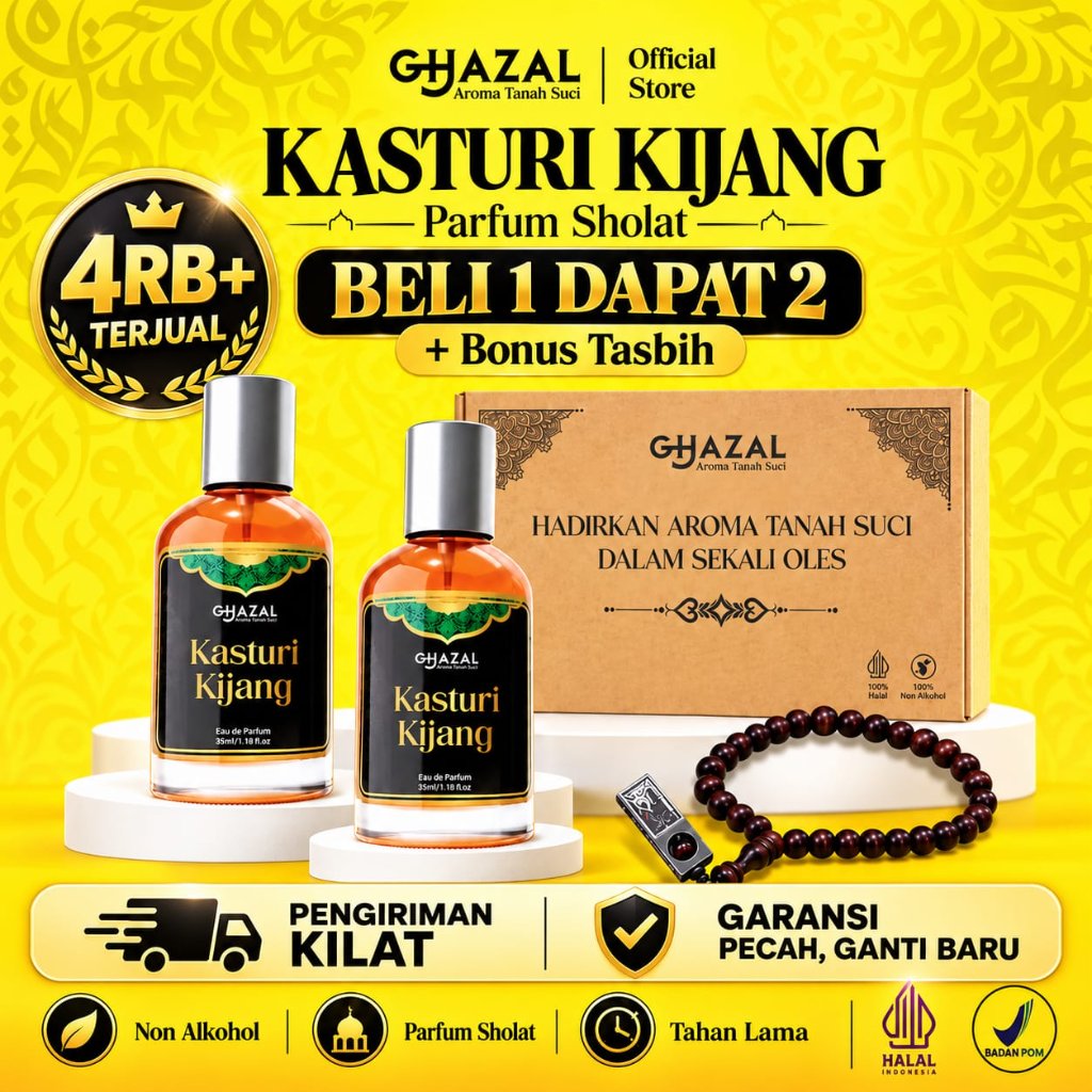 Paket 2 Botol Parfum Kasturi Spray 35ml Parfum Sholat Non Alkohol Halal Minyak Kasturi Original By G