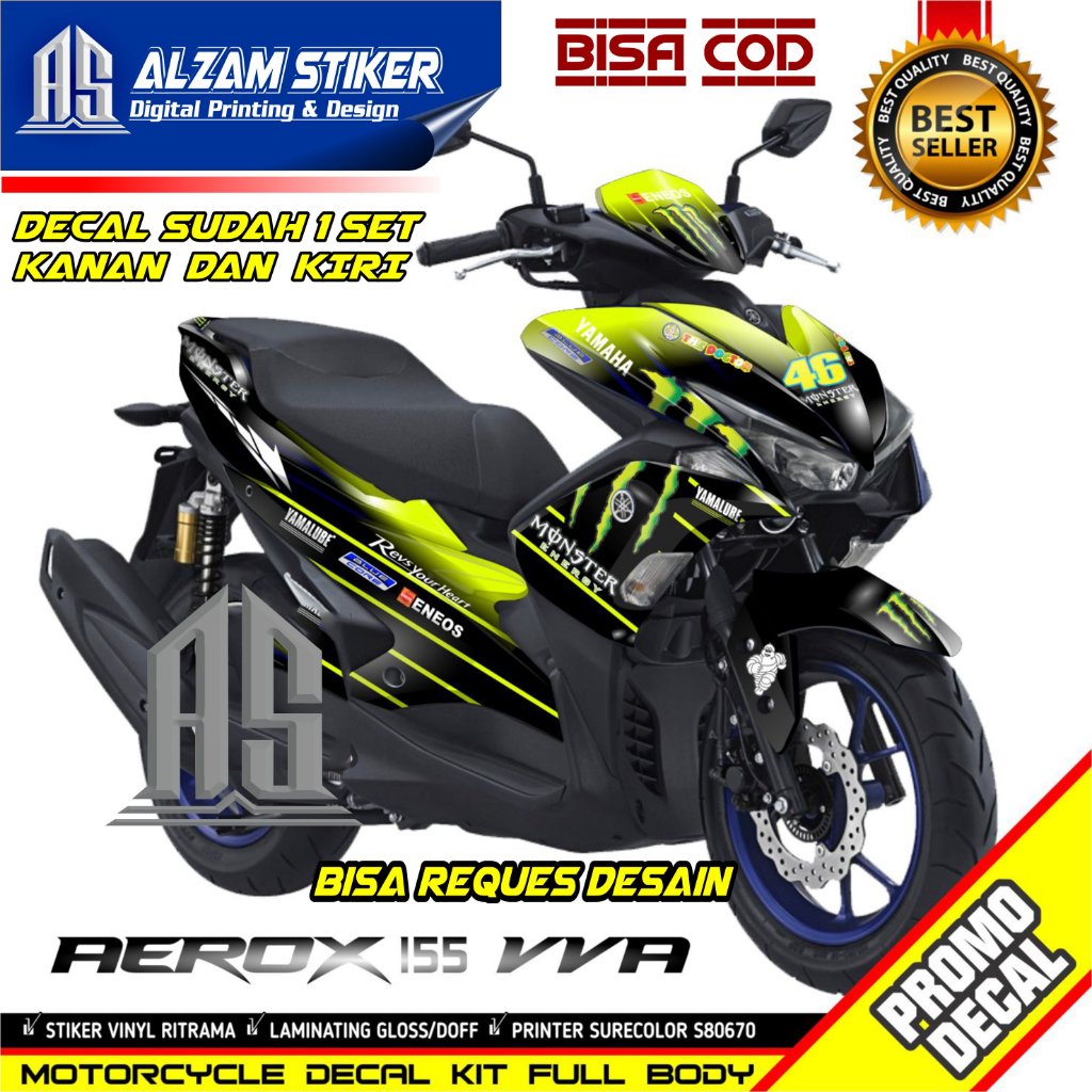 Sticker Variasi Aerox 155 Fullbody / Decal Aerox 155 Old / Sticker Variasi Aerox Old 155 Striping Ae
