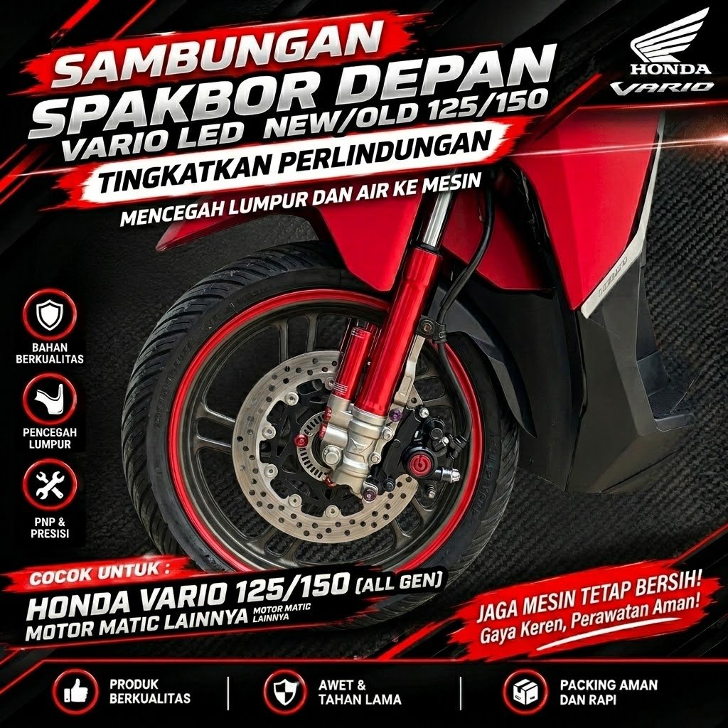 Aksesoris Vario Sambungan Spakbor Depan Vario Led New 125 / 150 Tahun 2018 2019 2020 2021 2022 2023 