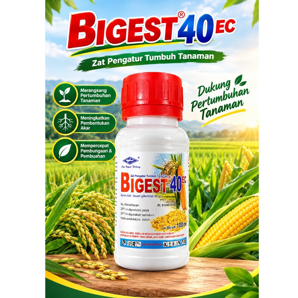 Bigest 40EC 100ml Zat Pengatur Tumbuh (ZPT + GA) Pupuk Pertumbuhan dan Pemecah Sel Tanaman