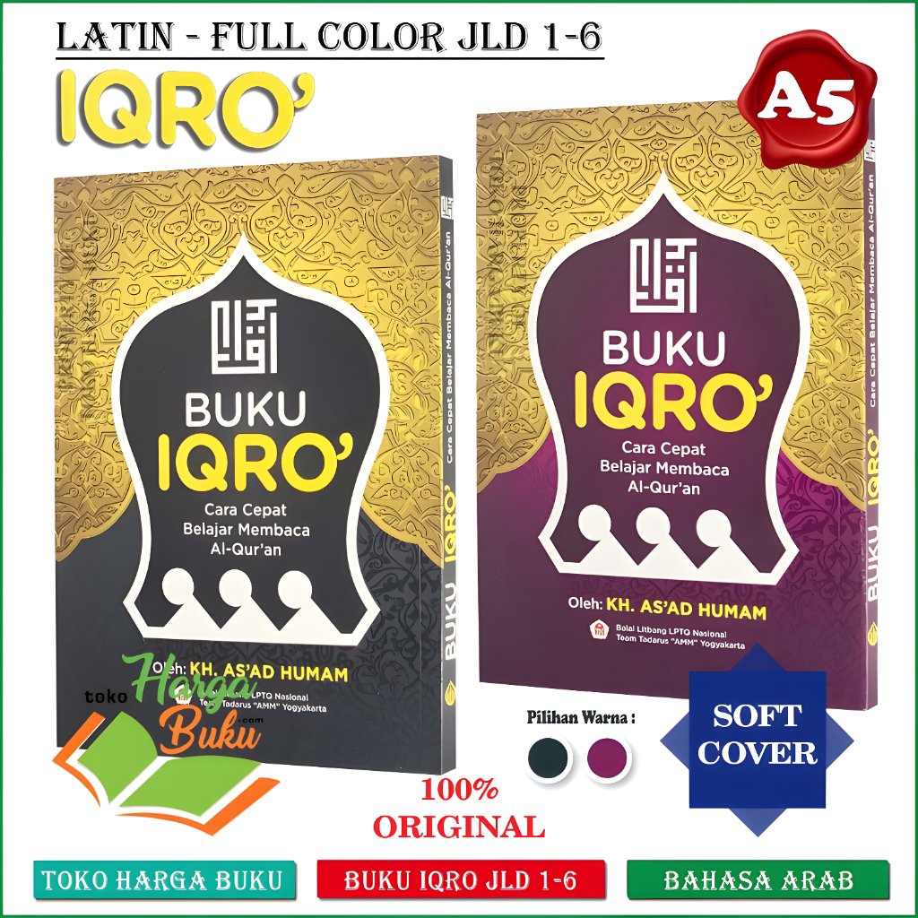 Foto Buku IQRO LATIN Full Colour Iqra Iqro' ORIGINAL Tadarus Amm Cara Cepat Belajar Membaca Al-Quran - Syamil Quran