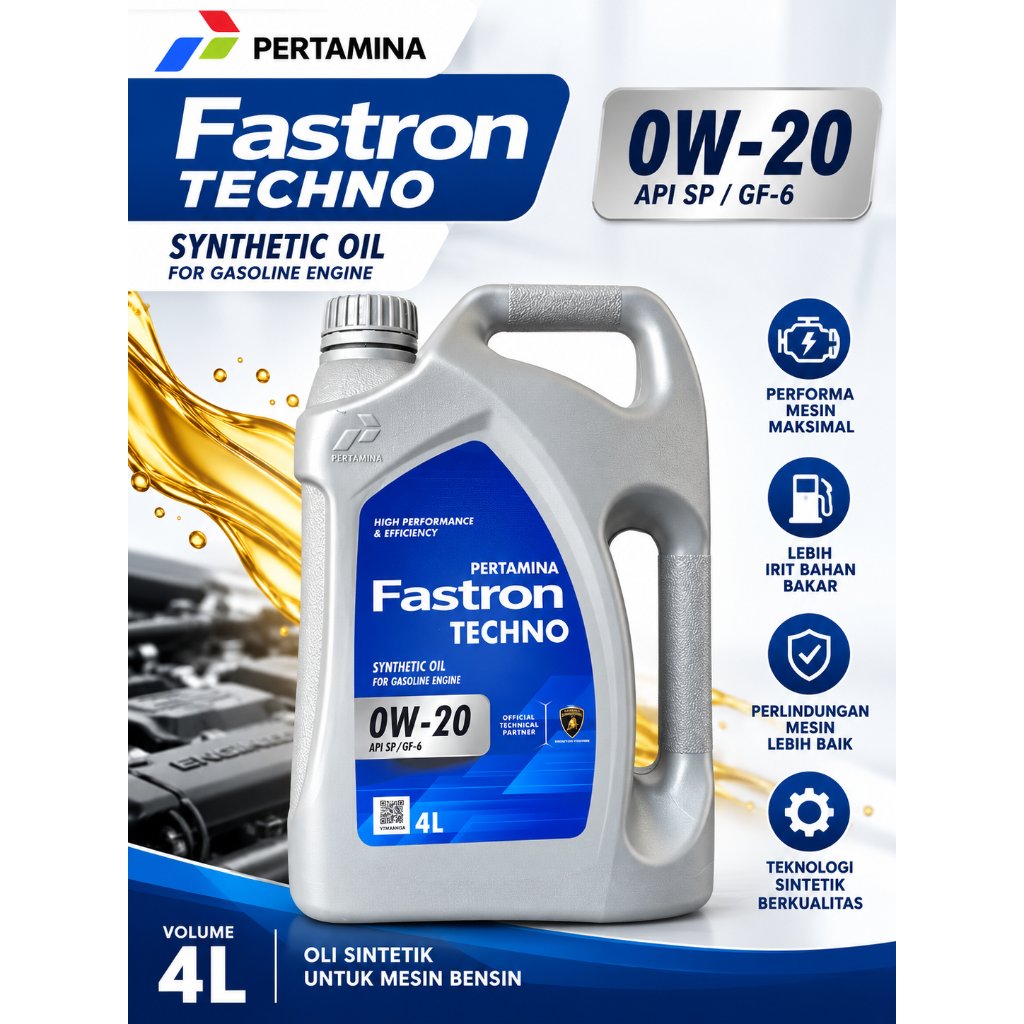PUTRRA ABADI OLI FASTRON TECHNO 0W-20 4 LITER - PERTAMINA FASTRON