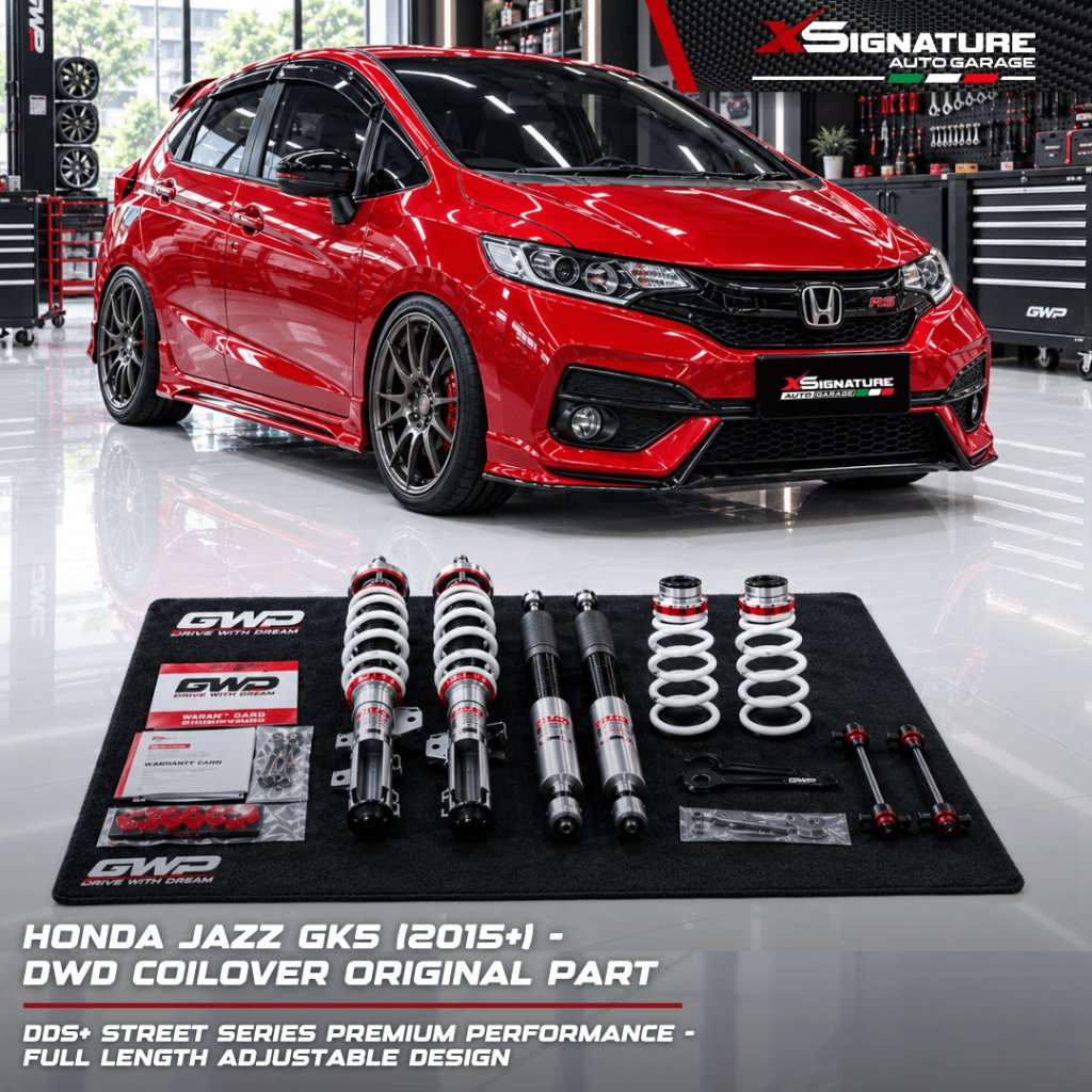 DWD COILOVER DDS+ STREET SERIES FOR HONDA JAZZ GK5 (2015+) ADJUSTABLE HIGH-LOW SOFT- HARD REBOUND DA