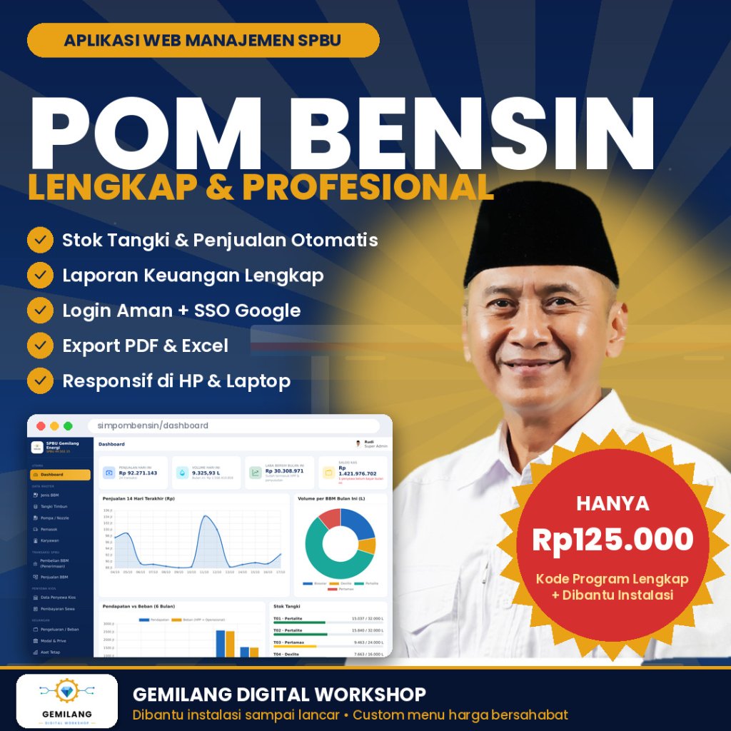 Sistem Informasi dan Aplikasi Webbase Manajemen Stasiun Pengisian Bahan Bakar ( SPBU ) atau POM Bens