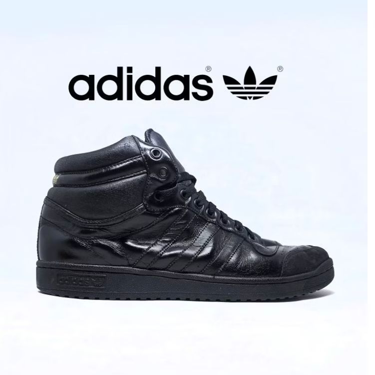 Size 46 | ADlDAS S.W High Leather Sepatu Sport Kasual kulit Full Black