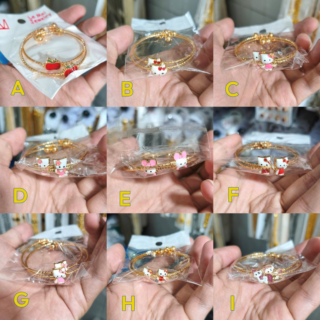 Gelang Anak Remaja dan Balita Model Karakter Lucu Lapis Emas Gold Mewah Apel Hello Kitty Kuda Pony