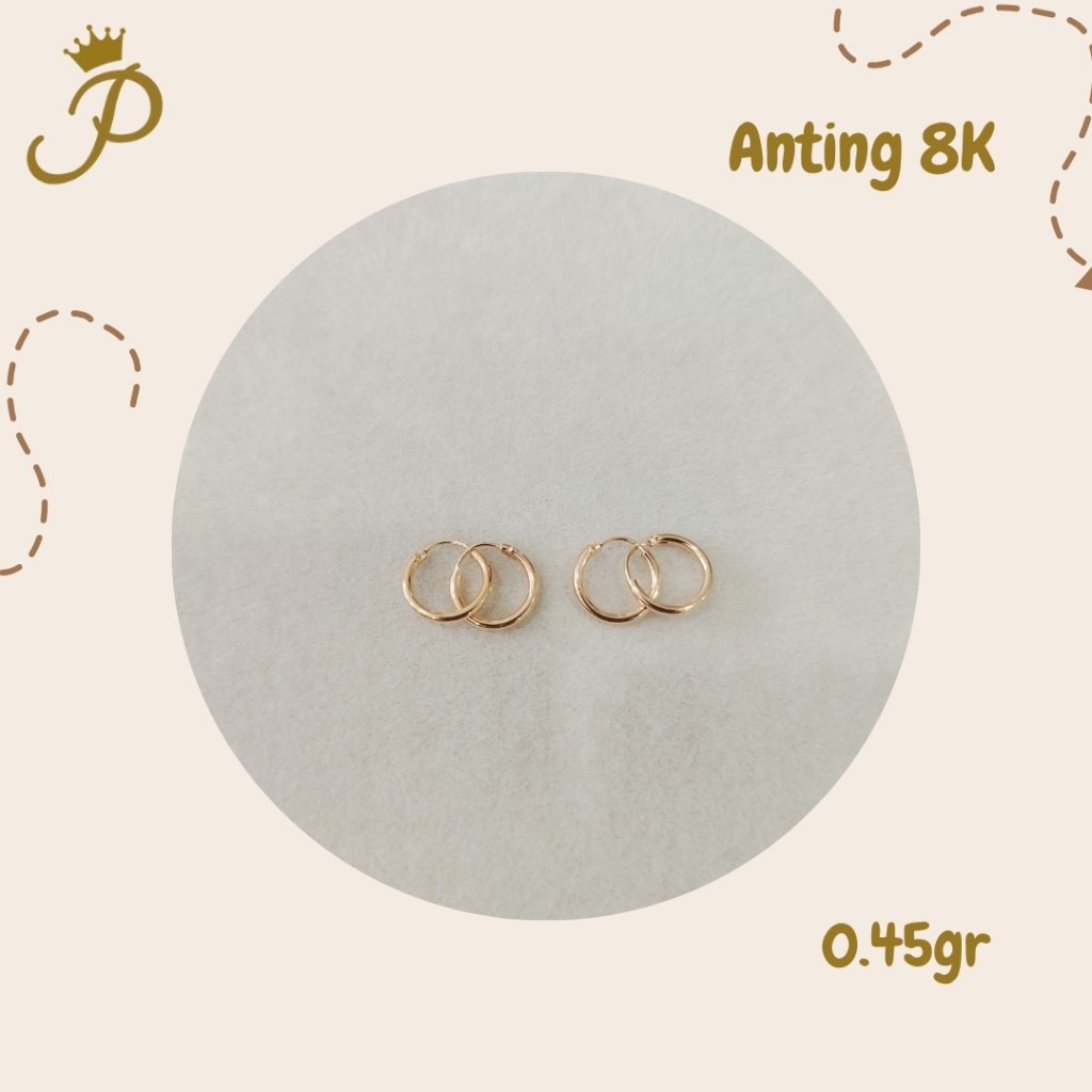 Anting bayi bulat polos mas kuning 8K-126108,126105,126113