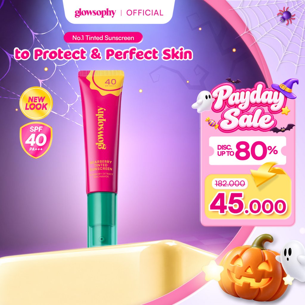 Glowsophy Bearberry Tinted Sunscreen SPF 40 PA+++ 30ml - Sunblock Cream Wajah Pelembab Skin Sunscree