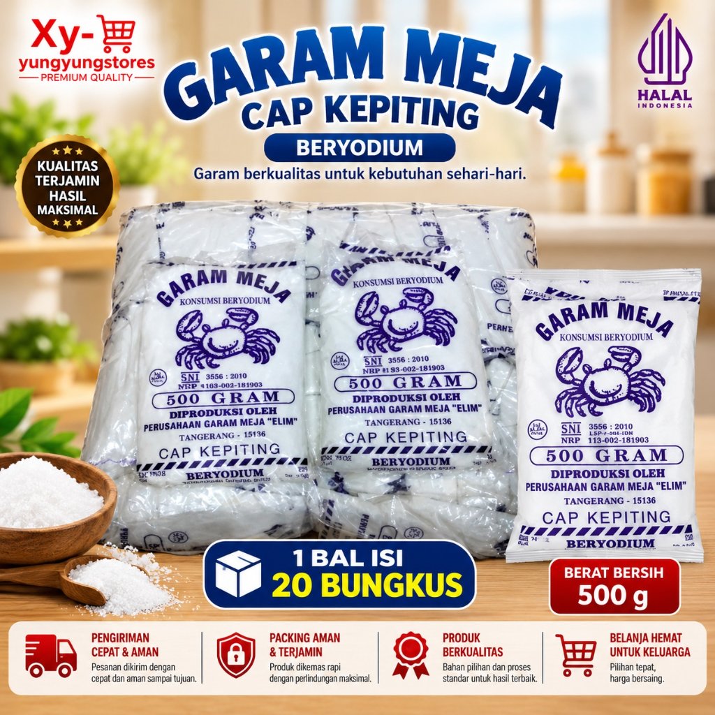 [BAL] Garam Meja CAP KEPITING 500 gram