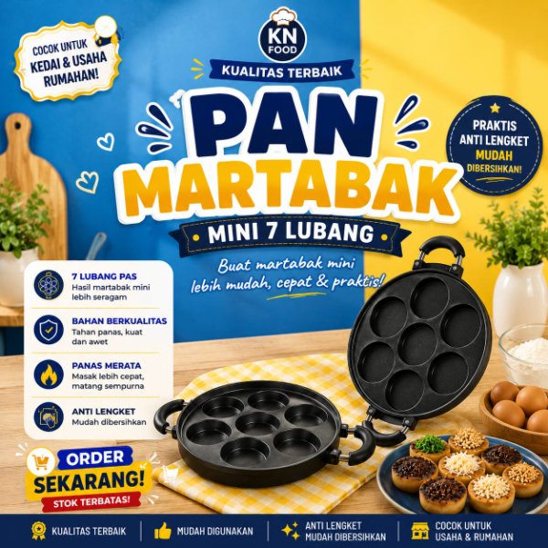 Pan Martabak Mini - Snack Maker 7 Lubang - Loyang Martabak Mini